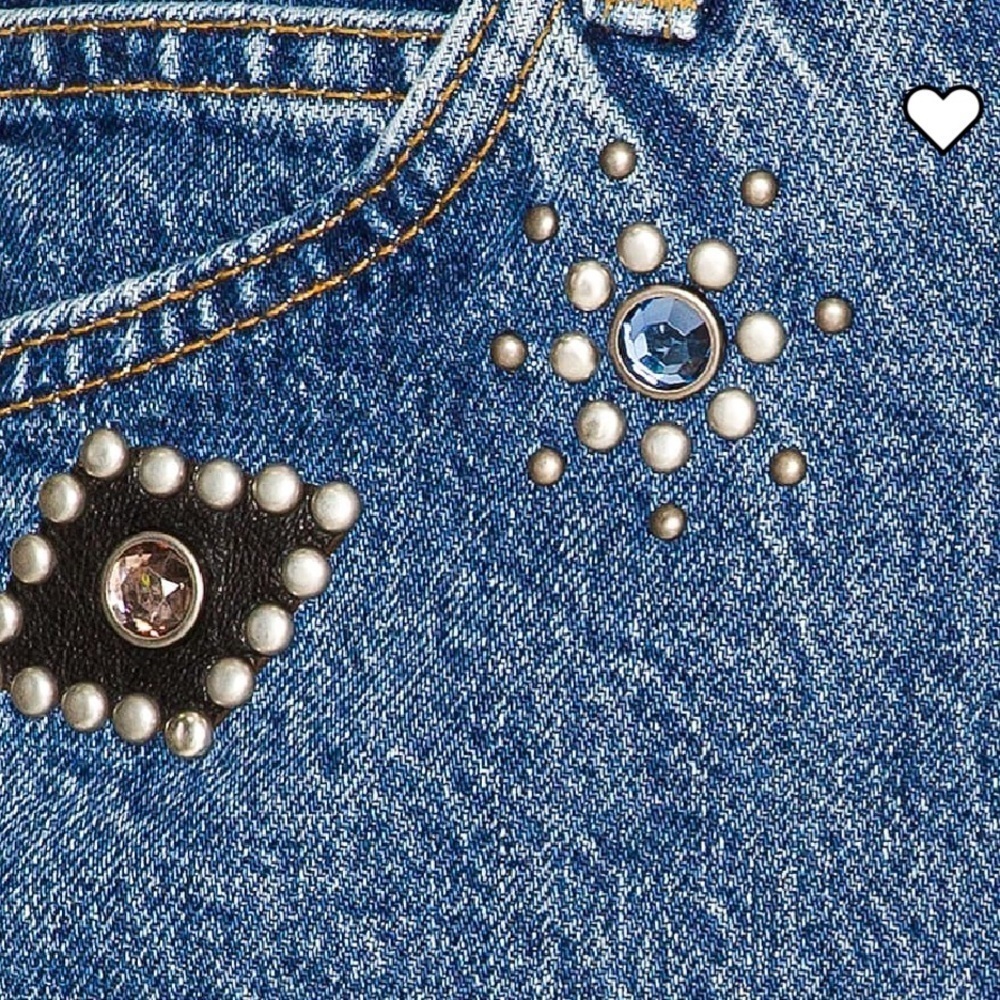 RE/DONE Originals 70s Straight in Indigo Stud Size 26 NWT - Picture 10 of 12